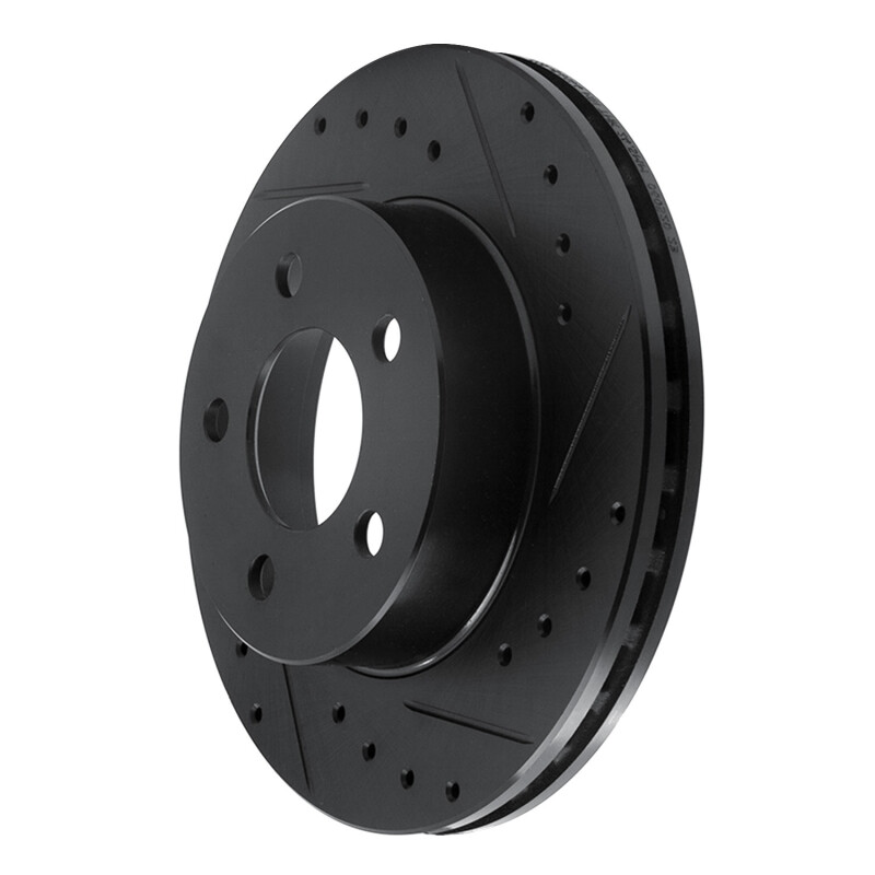 Ford Ranger Brake Rotor (1) - Front Right - R1 Concepts - Drilled & Slotted - Black - `95-`02